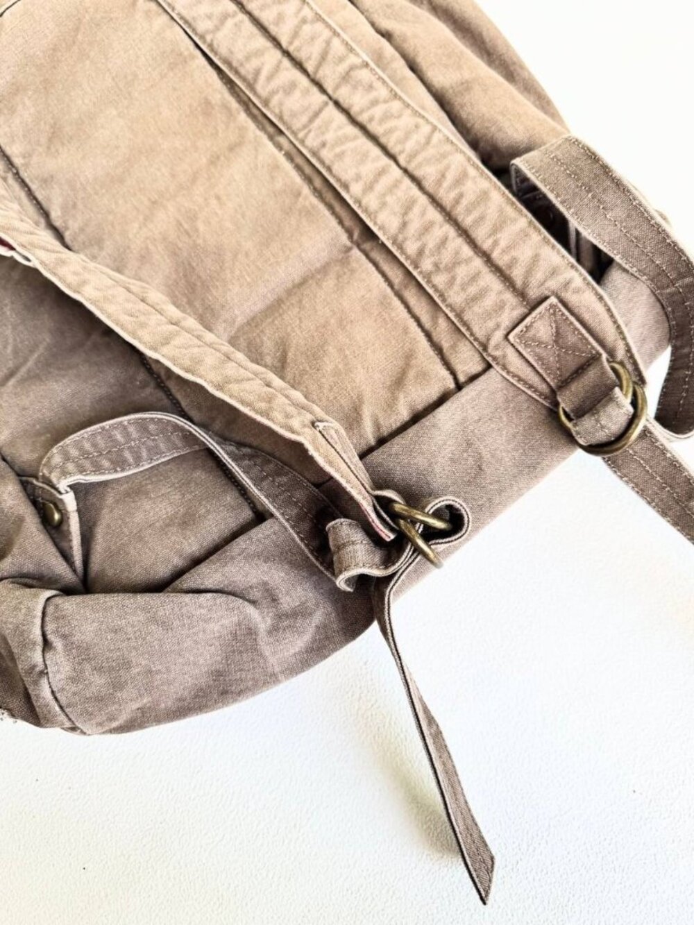 Vintage Canvas Backpack with Utility Pockets – Casual Travel School Bag - Picture 5 of 6